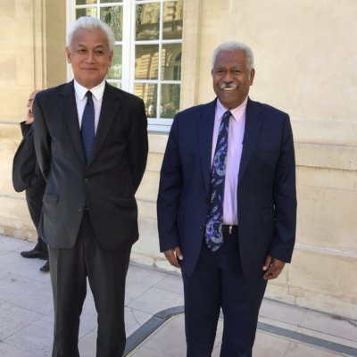 Roch WAMYTAN avec Robert LAUFOAULU, sénateur de W-et-F, au Sénat le 4 juillet 2019